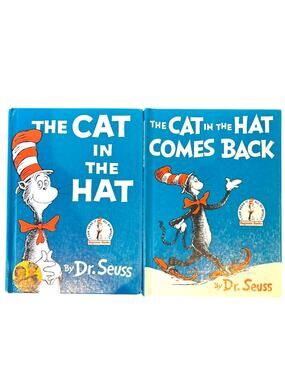 Vintage 1985-86 Cat in the Hat & Comes Back Books, Dr. Seuss, 2 Books